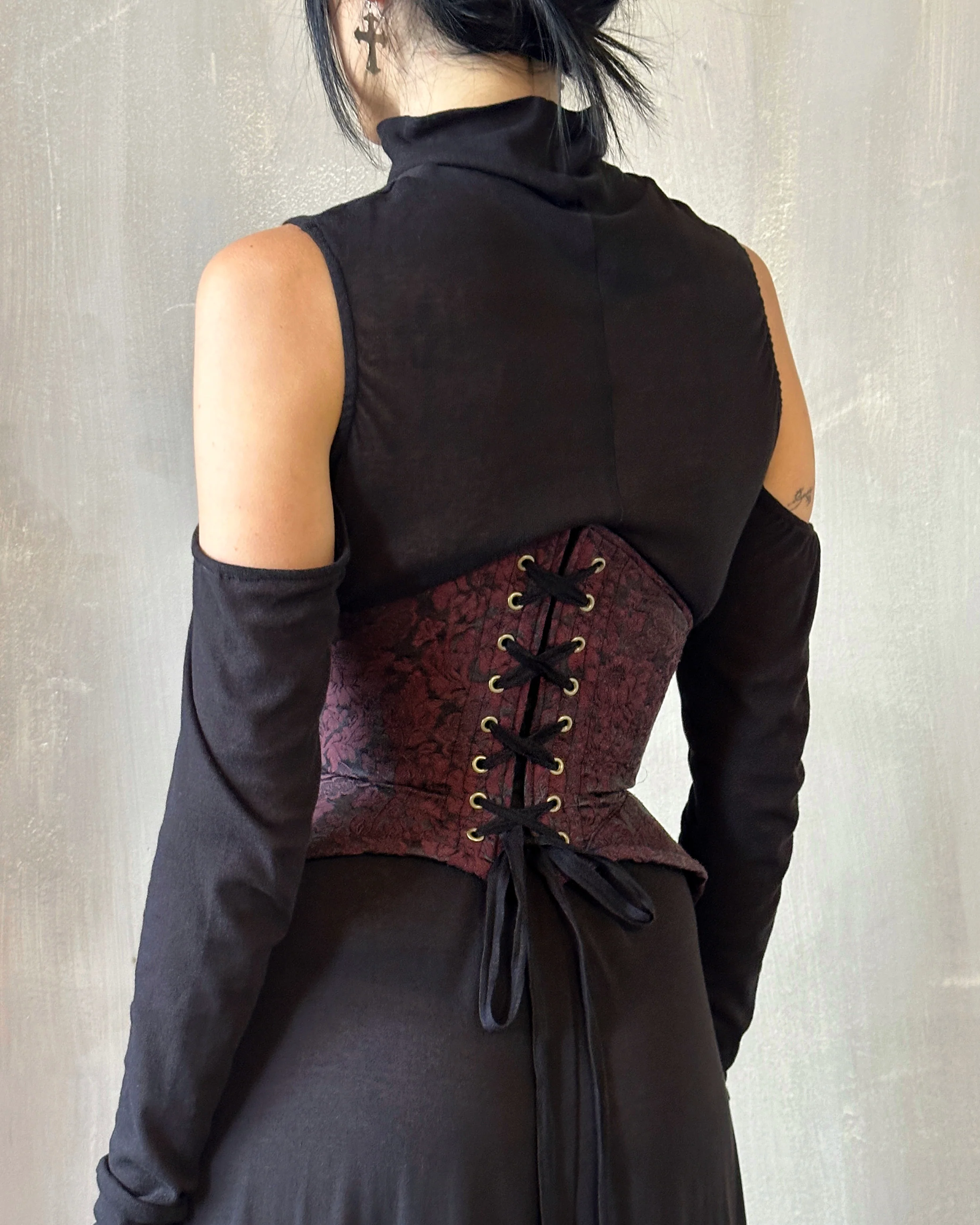 FW'24: Underbust Pannier Corset in "Blood Floral" Silk (Pre-Order, Limited Edition) - Image 11