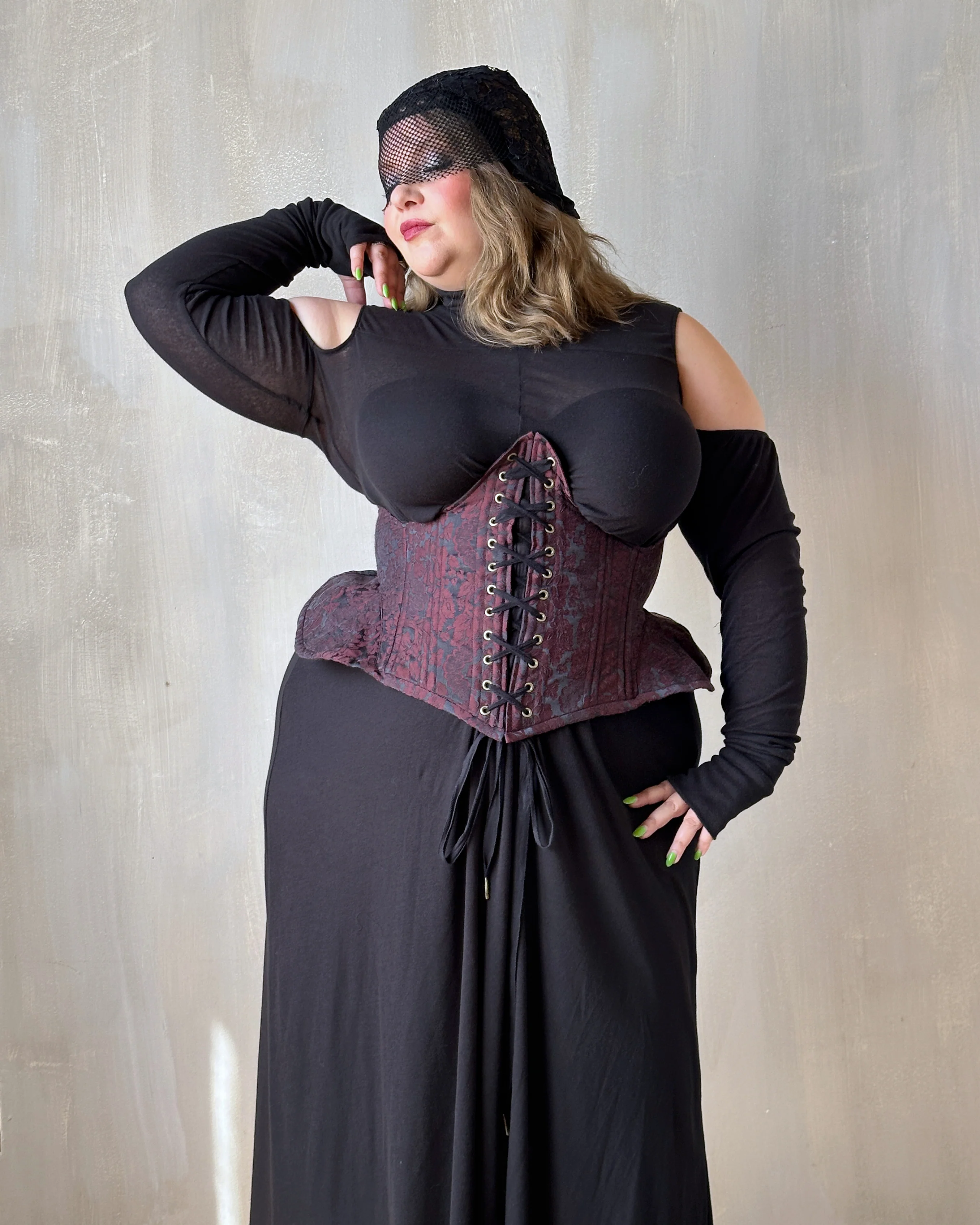 FW'24: Underbust Pannier Corset in "Blood Floral" Silk (Pre-Order, Limited Edition) - Image 3