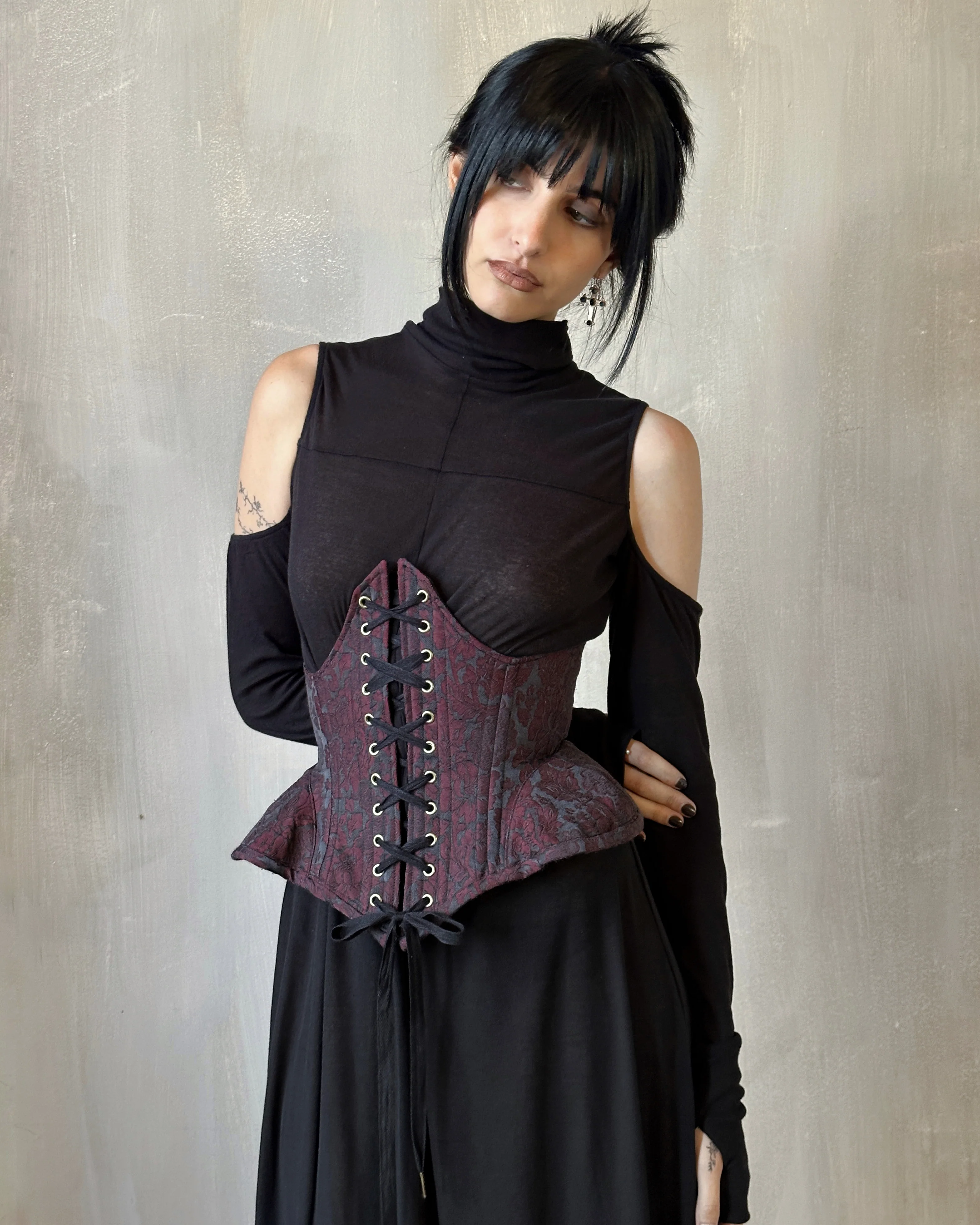 FW'24: Underbust Pannier Corset in "Blood Floral" Silk (Pre-Order, Limited Edition) - Image 4