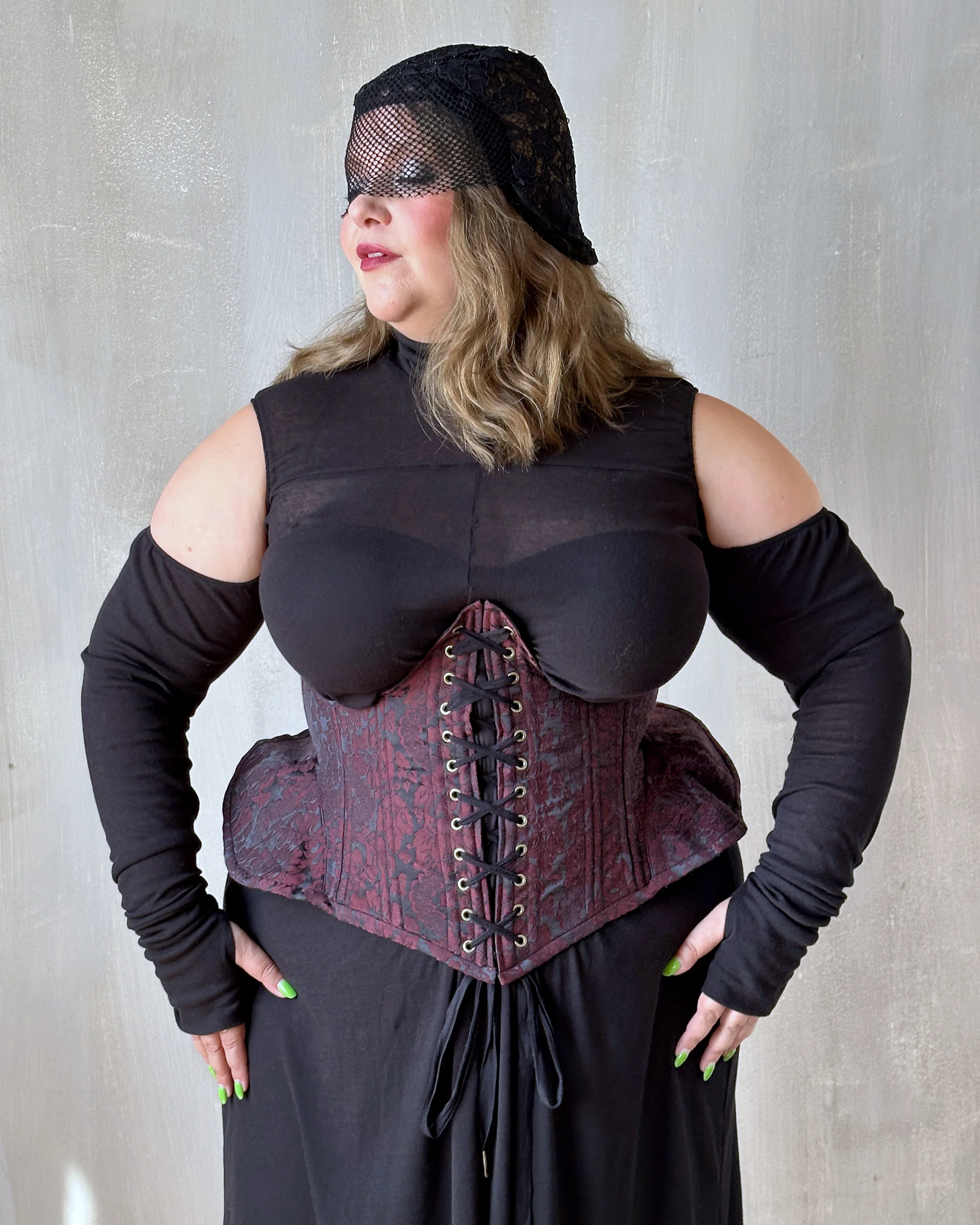 FW'24: Underbust Pannier Corset in "Blood Floral" Silk (Pre-Order, Limited Edition) - Image 6