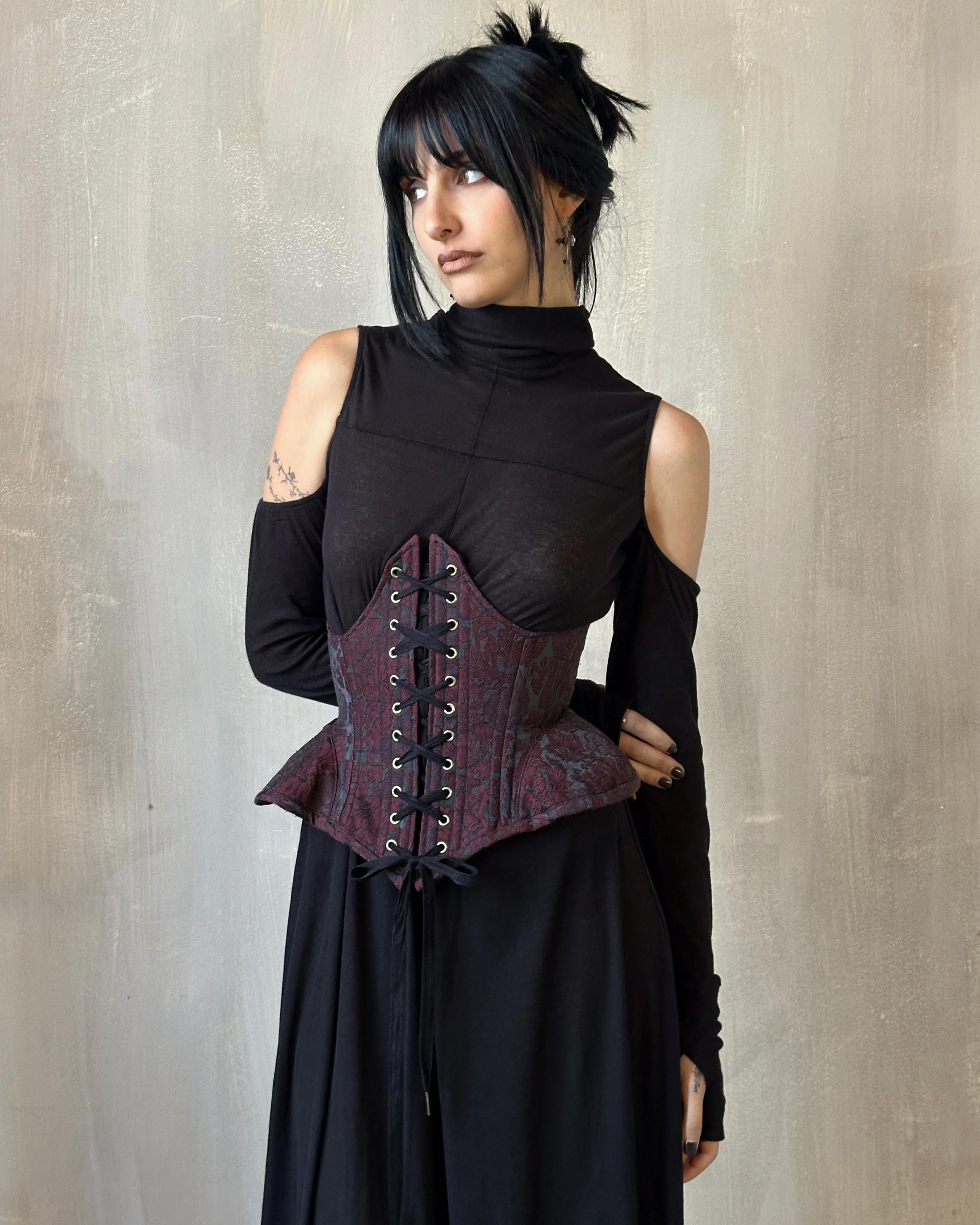 FW'24: Underbust Pannier Corset in "Blood Floral" Silk (Pre-Order, Limited Edition) - Image 7
