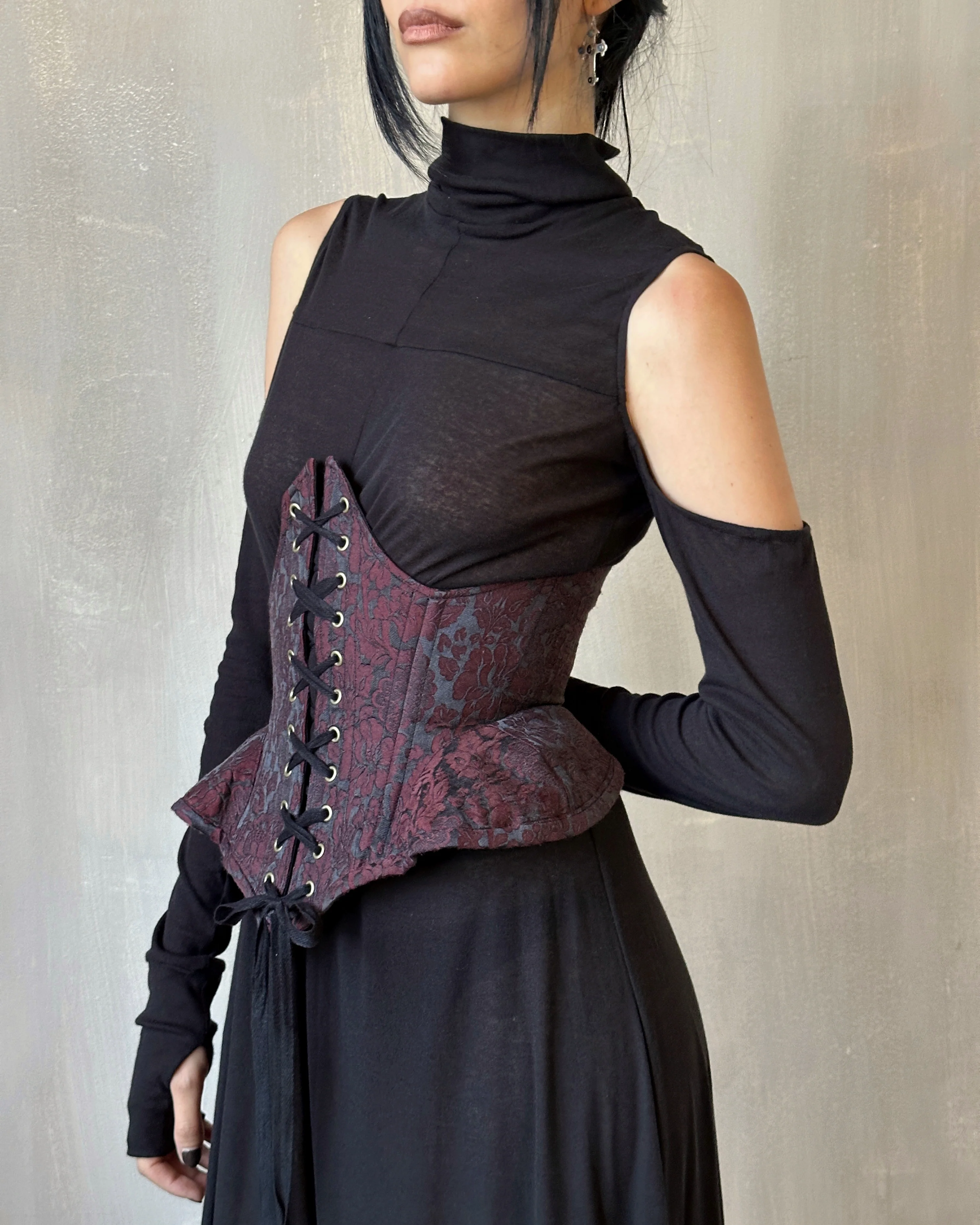 FW'24: Underbust Pannier Corset in "Blood Floral" Silk (Pre-Order, Limited Edition) - Image 9