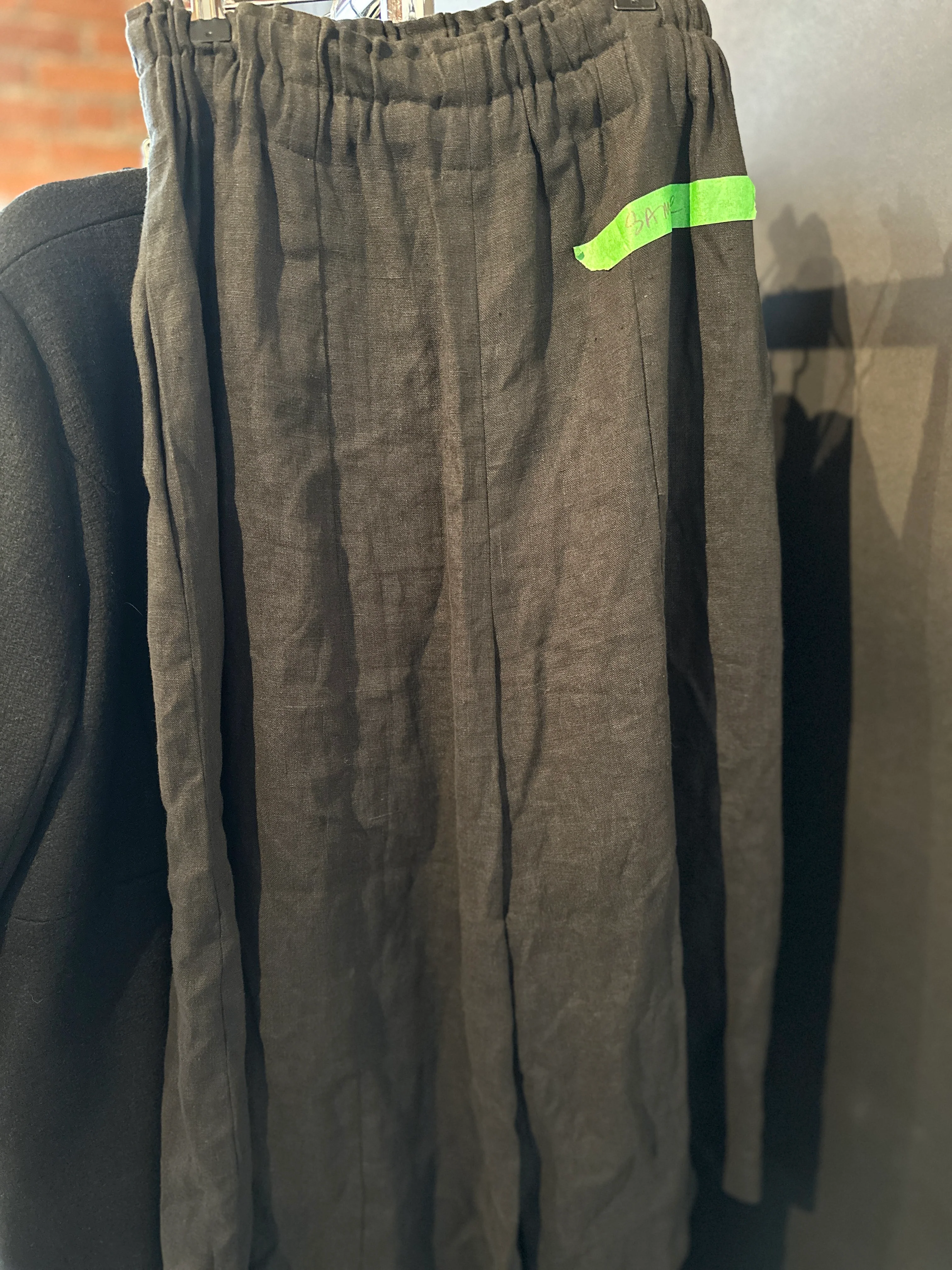 Wide Leg Linen Trousers (Soft Black) - Image 18