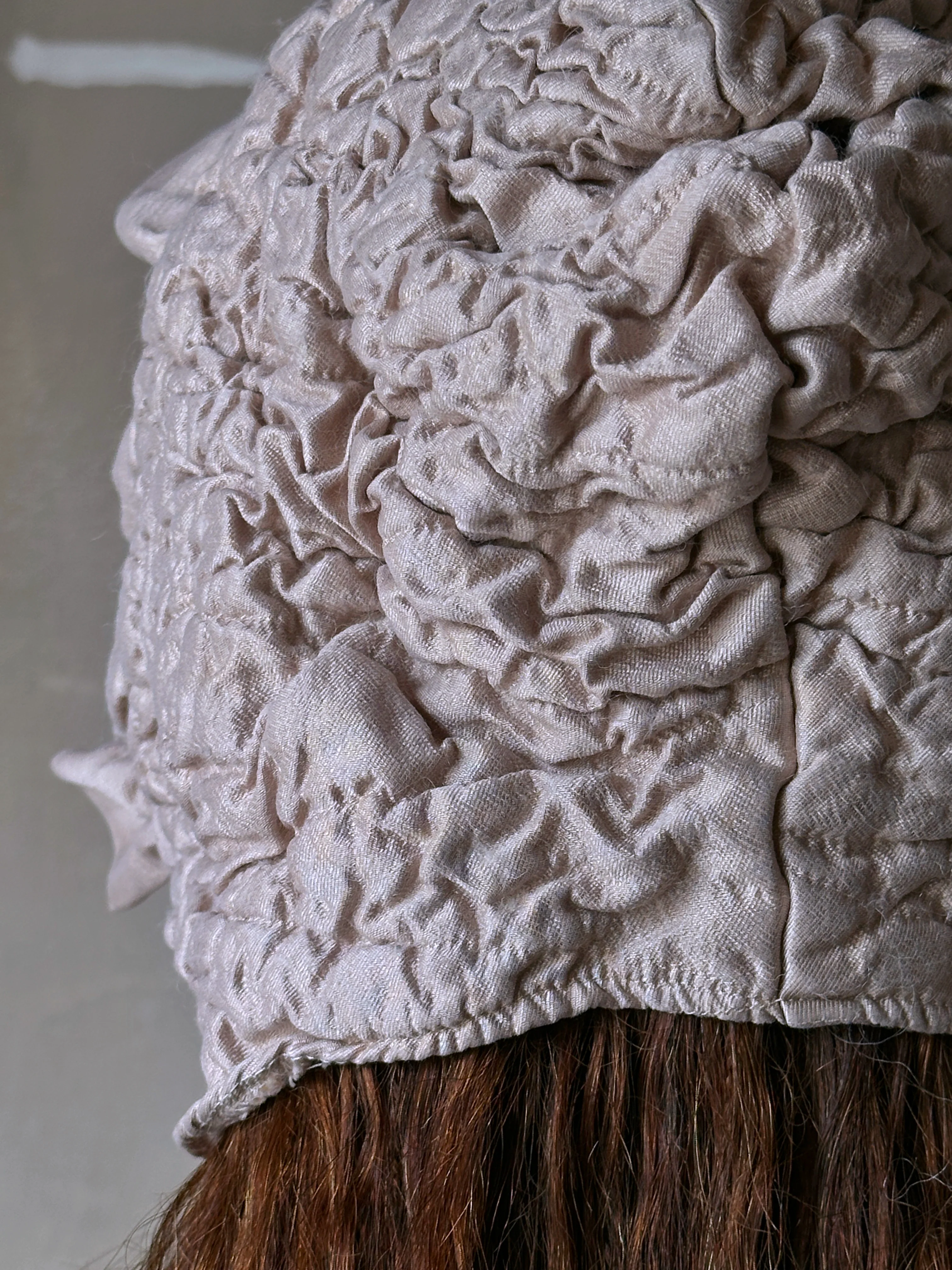 Winter '26: Champagne Silk Chaos-Quilted Bonnet (Pre-Order) - Image 7