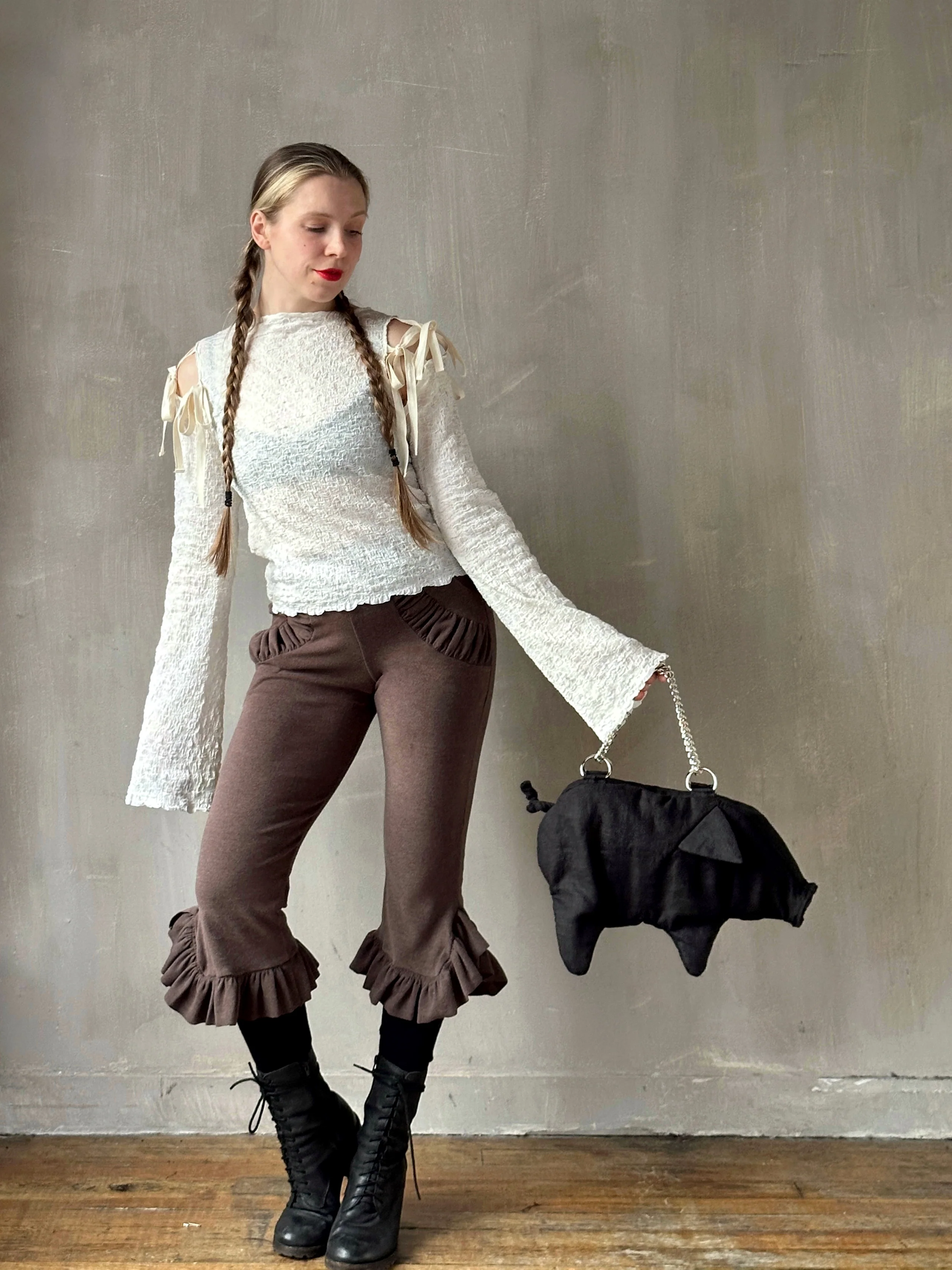 Winter '26: Detached Sleeve Top in Textured Cream Cotton (Pre-Order) - Image 25