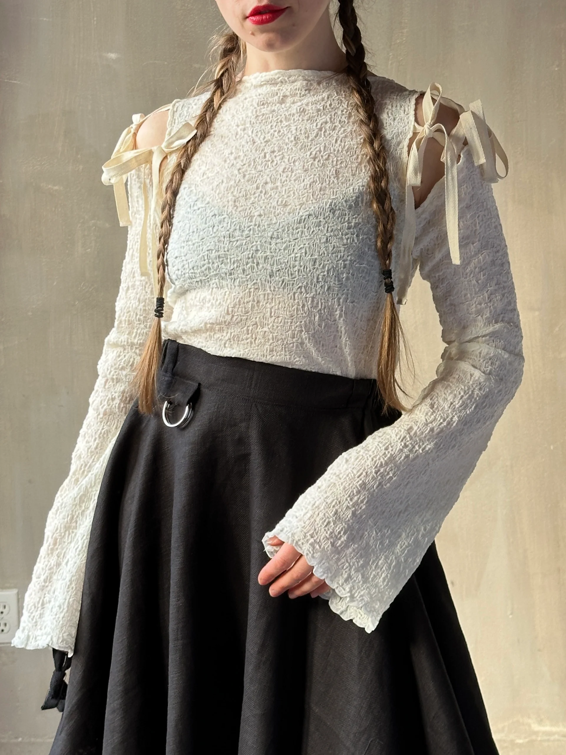 Winter '26: Pastorale Skirt w/Adjustable Hem in Black Ramie Twill - Image 13