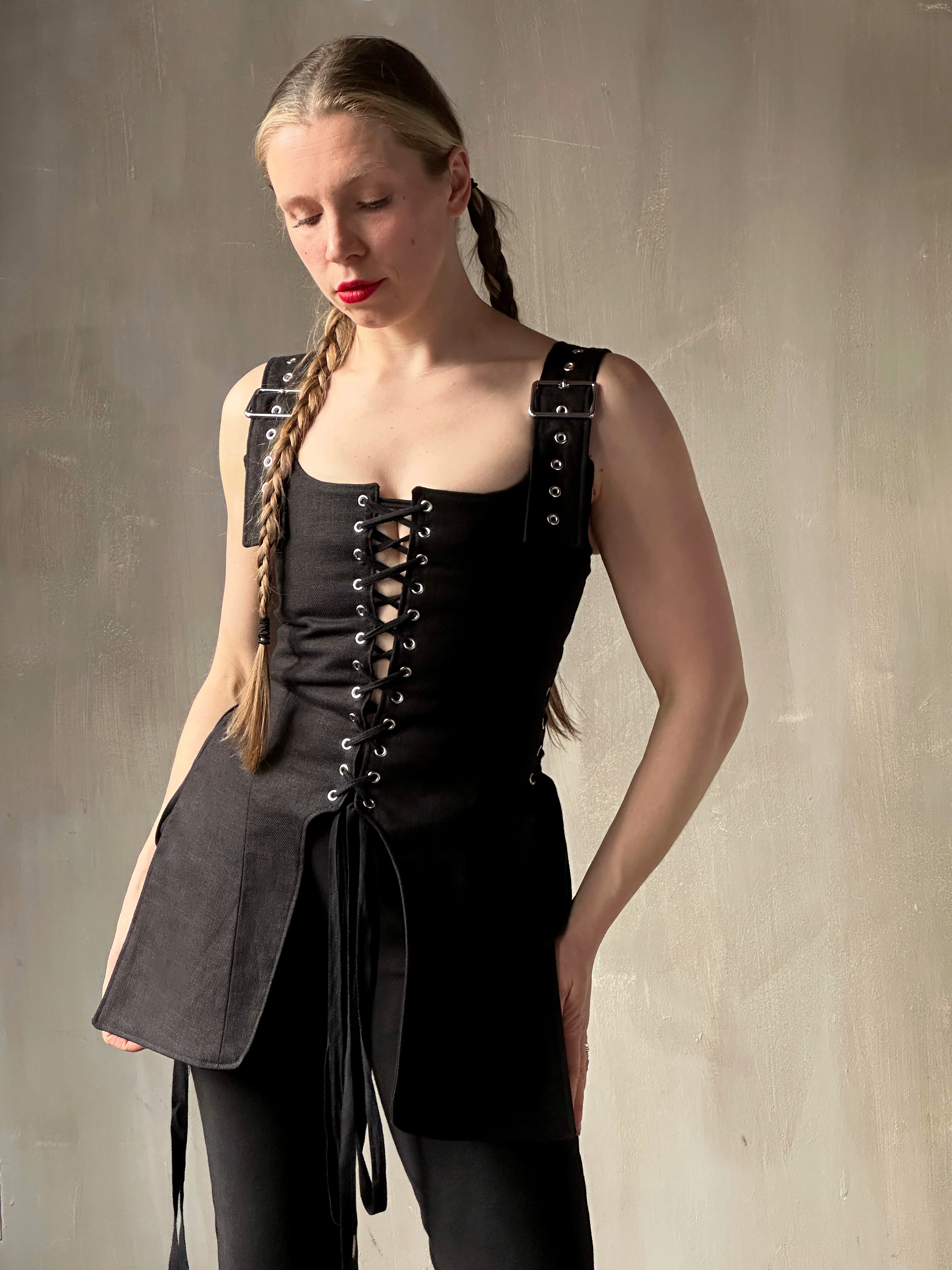 Winter '26: Pinafore Corset Vest in Ramie Twill (In Stock) - Image 10
