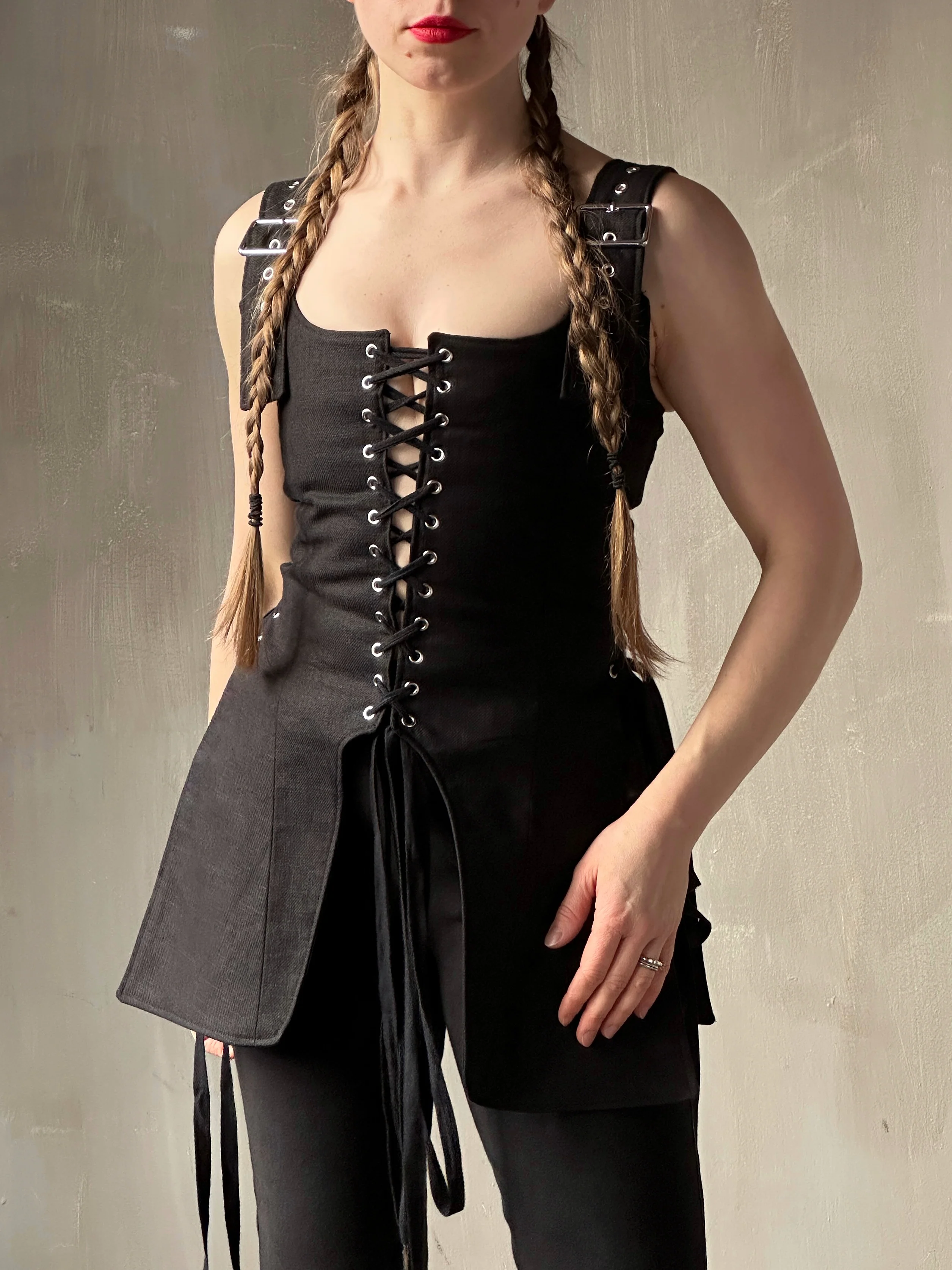 Winter '26: Pinafore Corset Vest in Ramie Twill (In Stock) - Image 8