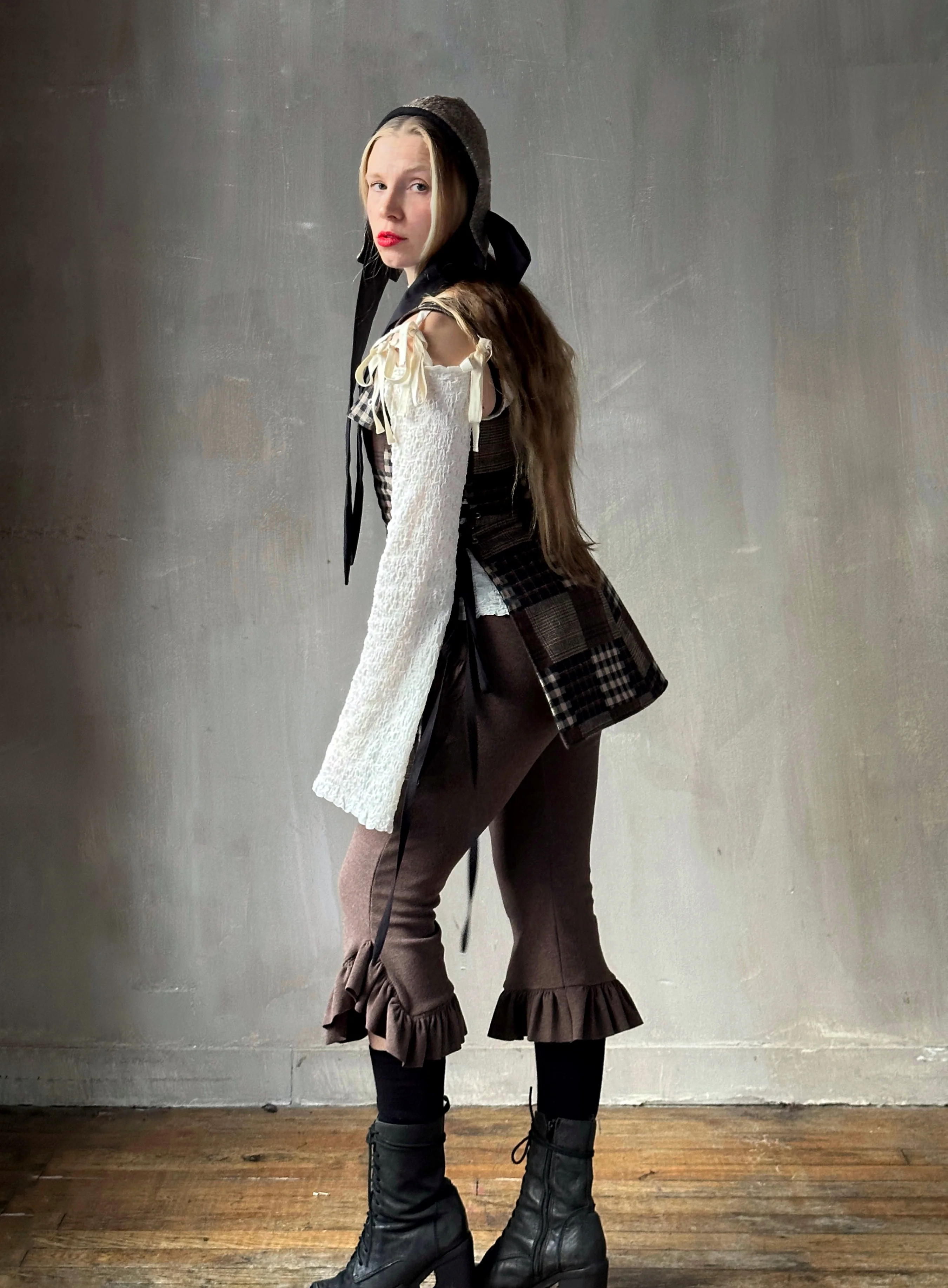 Winter '26: Pinafore Corset Vest in Plaid Patchwork Cotton (In Stock) - Image 14
