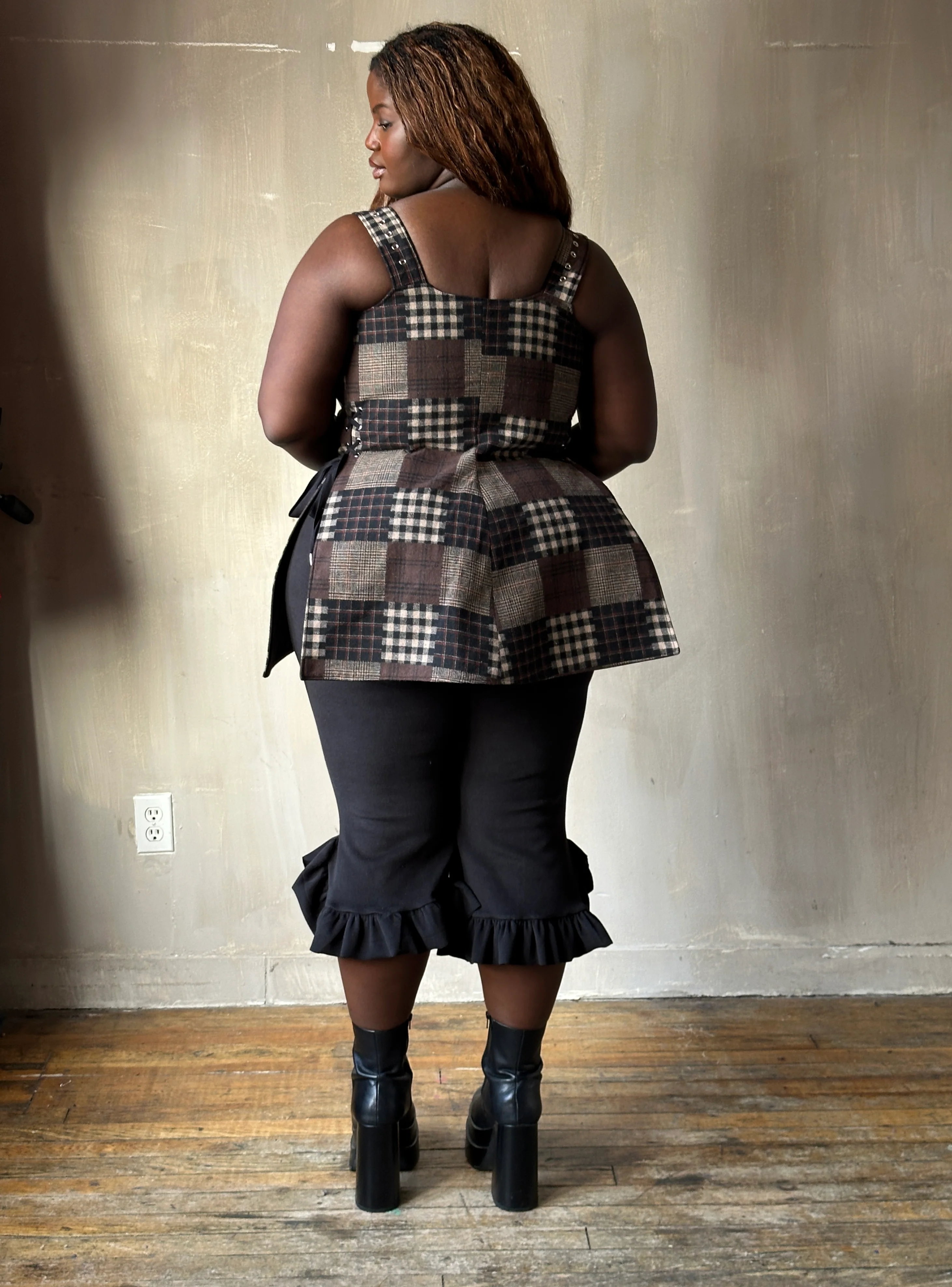 Winter '26: Pinafore Corset Vest in Plaid Patchwork Cotton (In Stock) - Image 18