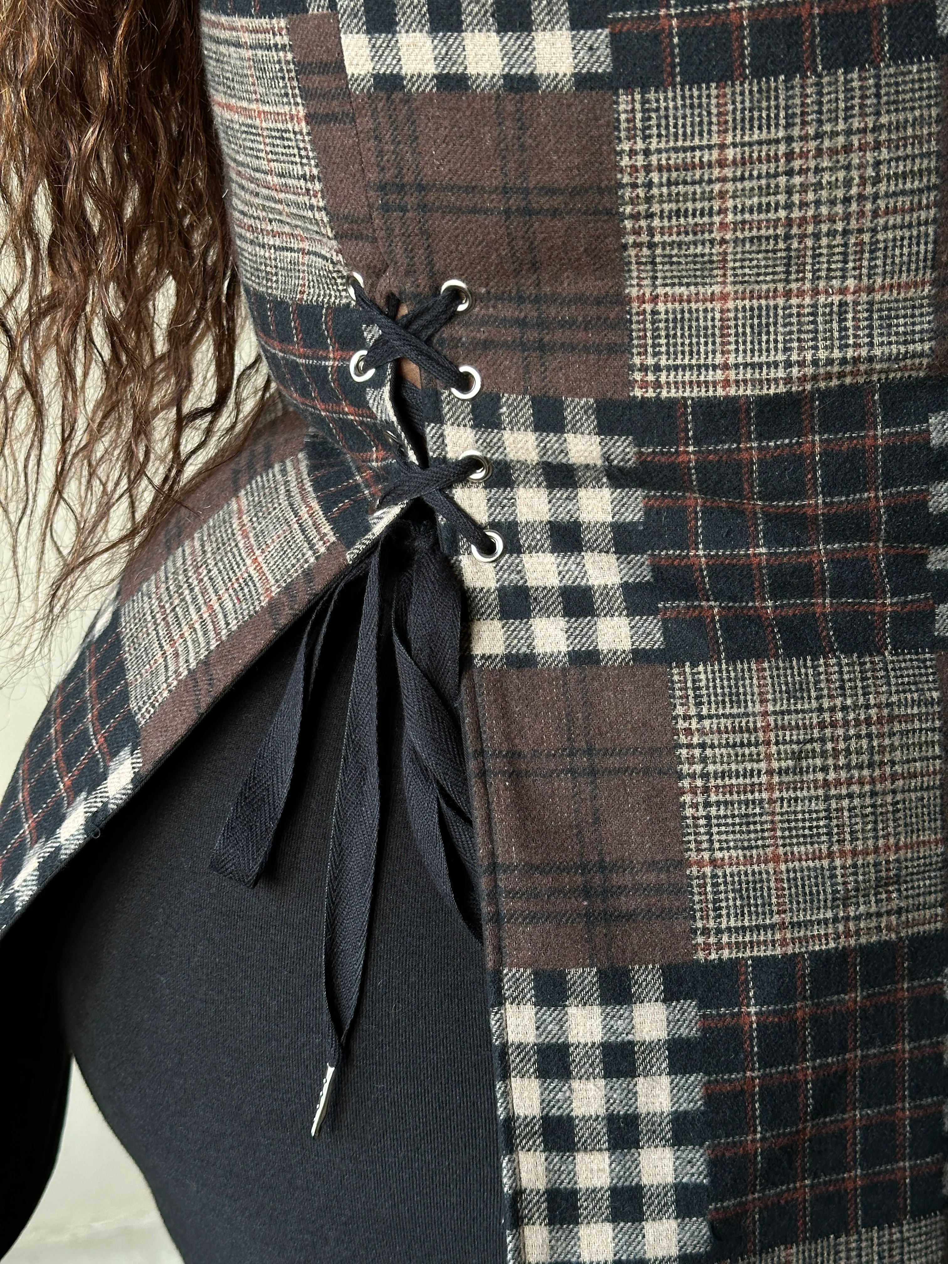Winter '26: Pinafore Corset Vest in Plaid Patchwork Cotton (In Stock) - Image 22