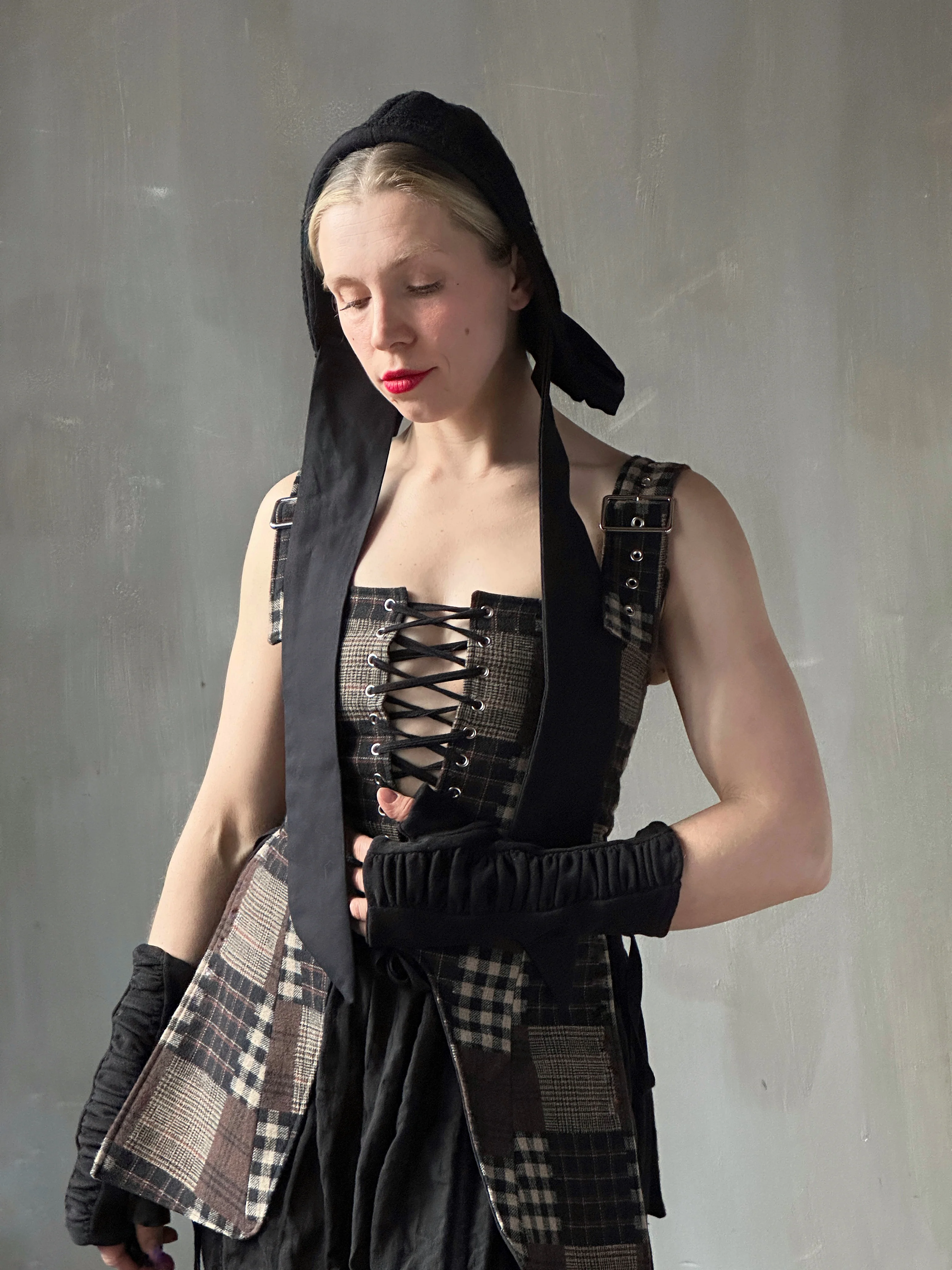 Winter '26: Pinafore Corset Vest in Plaid Patchwork Cotton (In Stock) - Image 8